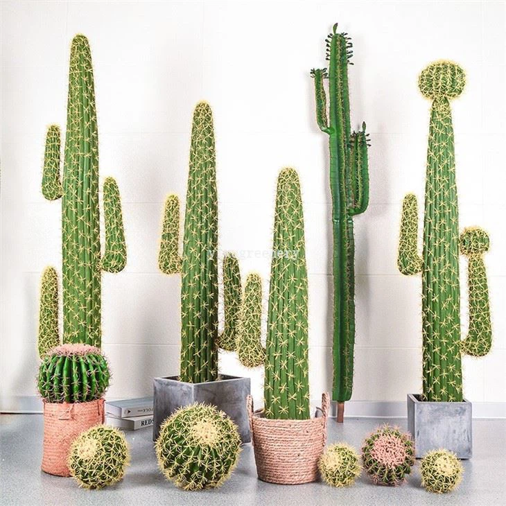 artificial cactus plants in pots